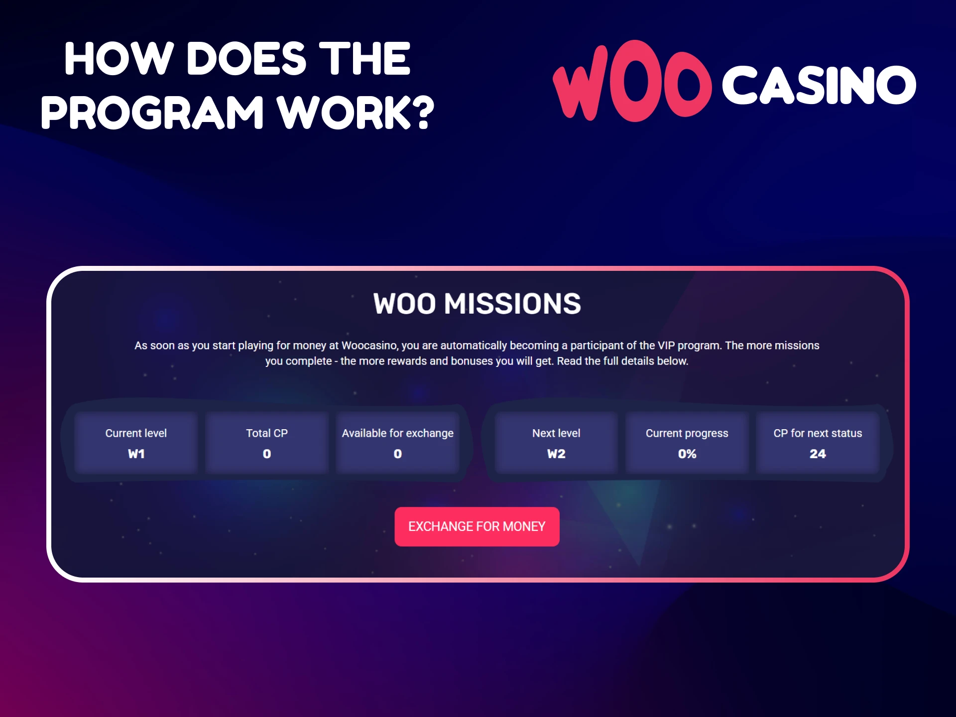 Find out how Woo Casino's VIP program works.