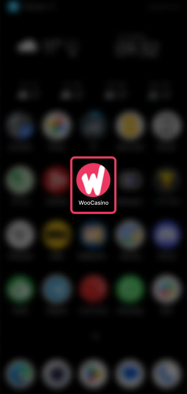 Click on the Woo Casino icon and open the PWA.