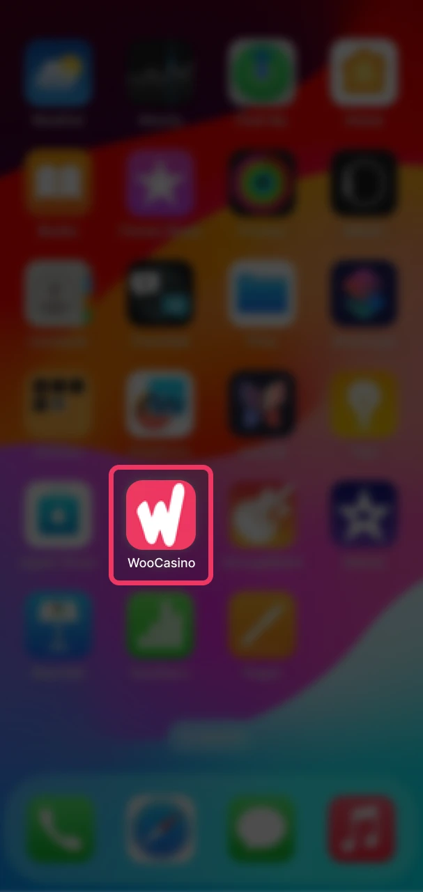 Open the Woo Casino app on your iOS device.