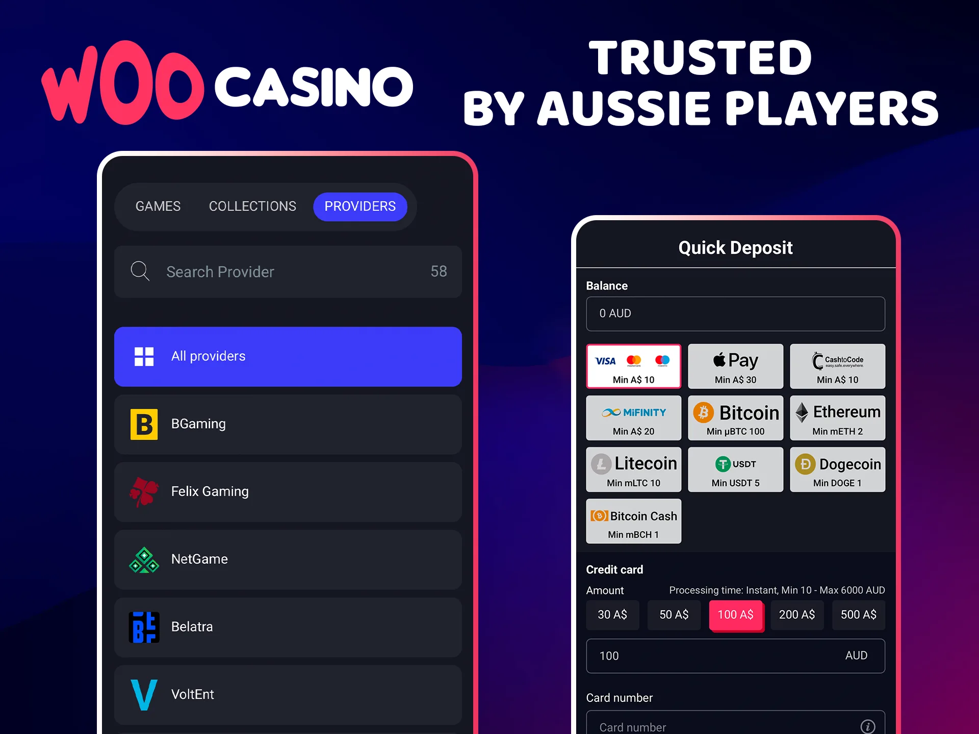 Find out why players trust Woo Casino.